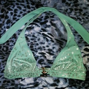 Victoria's Secret Rare teal halter bikini top M